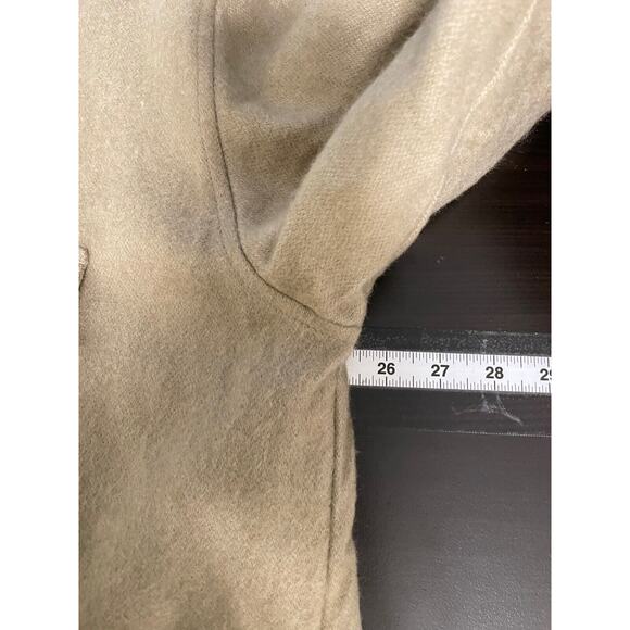 Vintage Men Shirt Jacket Large Brown Wool Blend Quilted Suede Collar Chore FLAW - Picture 7 of 11